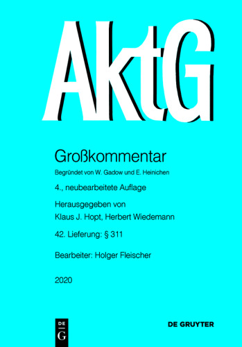 Aktiengesetz: Lieferung 42 § 311
