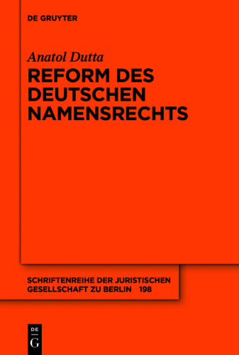 Reform des deutschen Namensrechts