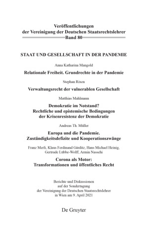 Staat und Gesellschaft in der Pandemie