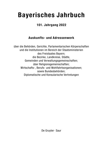 Bayerisches Jahrbuch: 101. Jahrgang 2022