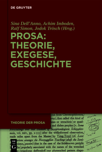 Prosa: Theorie, Exegese, Geschichte