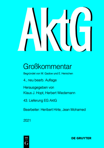 Aktiengesetz: Lieferung 43 EGAktG; § 162; Art 103m EGInsO