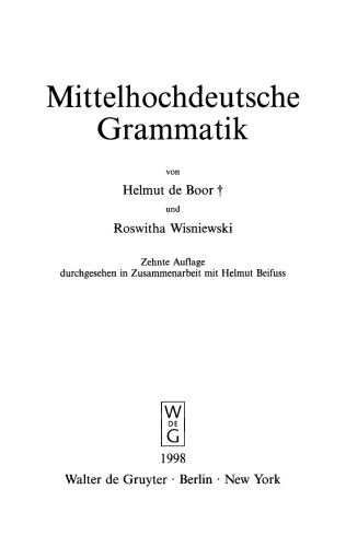 Mittelhochdeutsche Grammatik