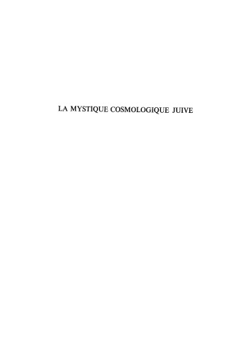 La Mystique cosmologique juive