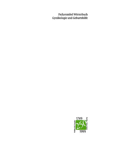 Pschyrembel Wörterbuch Gynäkologie und Geburtshilfe