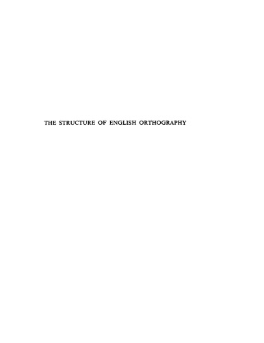 The Structure of English Orthography