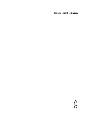 Reverse English Dictionary: Based on Phonological and Morphological Principles