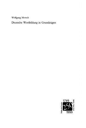 Deutsche Wortbildung in Grundzügen