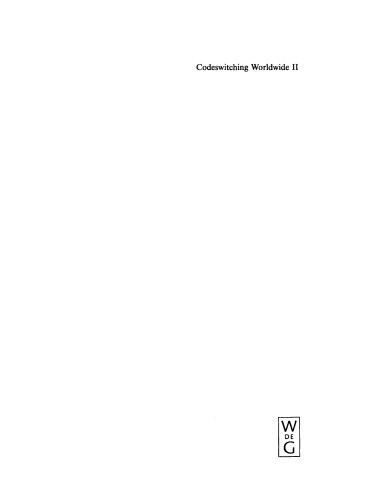 Codeswitching Worldwide: II