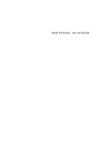 Thai Syntax: An Outline