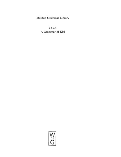 A Grammar of Kisi: A Southern Atlantic Language