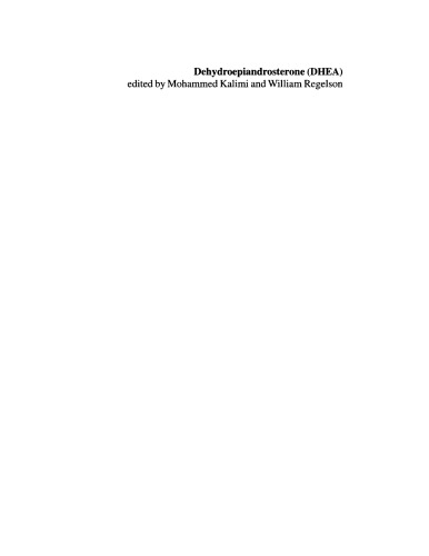 Dehydroepiandrosterone (DHEA): Biochemical, Physiological and Clinical Aspects