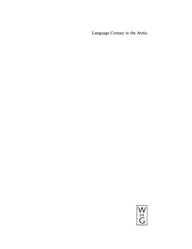 Language Contact in the Arctic: Northern Pidgins and Contact Languages