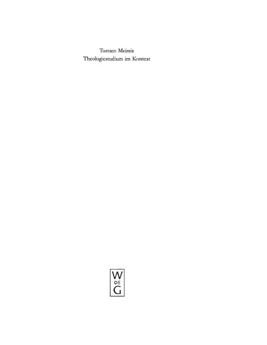 Theologiestudium im Kontext