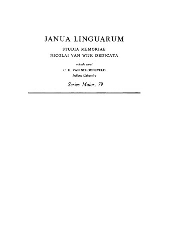 Linguistic Method: Essays in Honor of Herbert Penzl