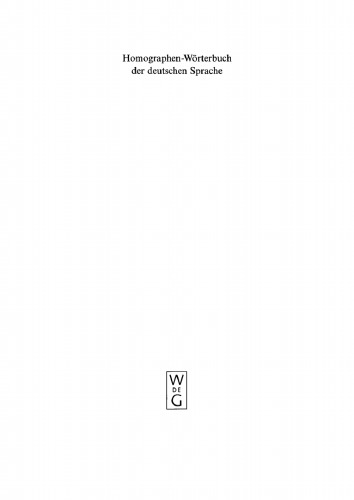 Homographen-Wörterbuch der deutschen Sprache
