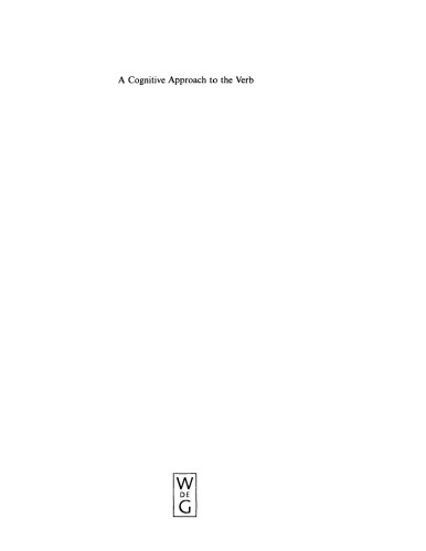 A Cognitive Approach to the Verb: Morphological and Constructional Perspectivs