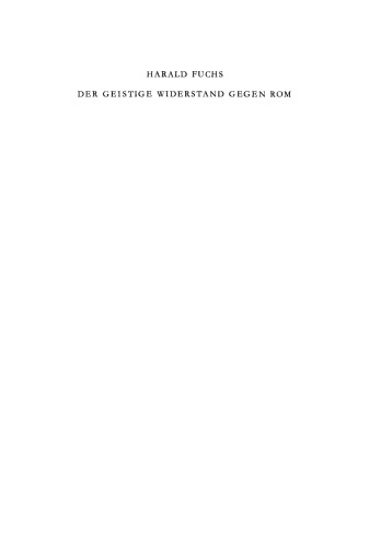 Der geistige Widerstand gegen Rom in der antiken Welt