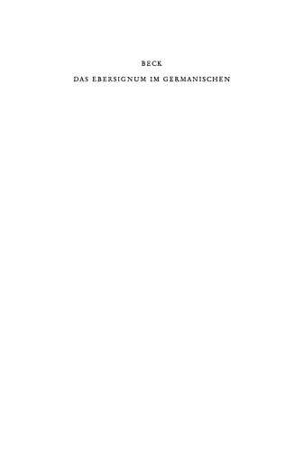 Das Ebersignum im Germanischen: Ein Beitrag zur germanischen Tiersymbolik