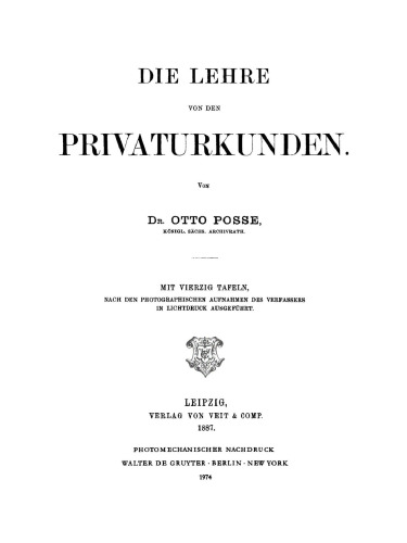 Die Lehre von den Privaturkunden