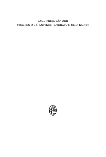 Studien zur antiken Literatur und Kunst