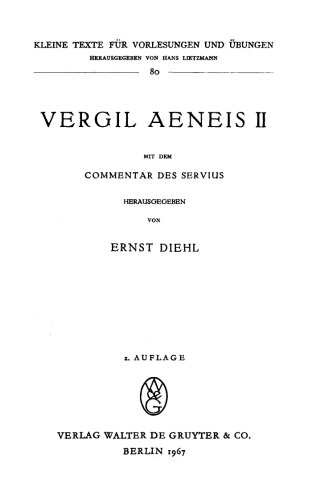 Aeneis II: Mit dem Kommentar des Servius