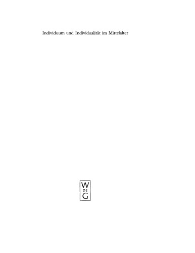 Individuum und Individualität im Mittelalter