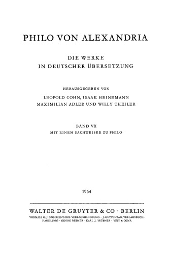 Die Werke in deutscher Übersetzung: Band 7