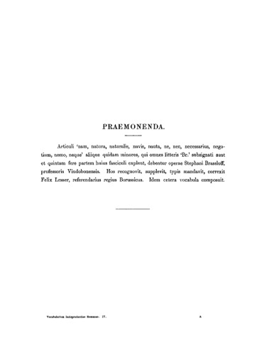 Vocabularium iurisprudentiae Romanae: Fasc 1 nam - numen