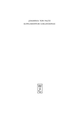 Werke: Band 2 Supplementum Coelifodinae