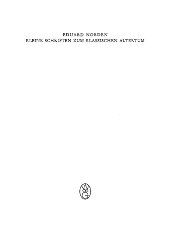 Kleine Schriften zum klassischen Altertum