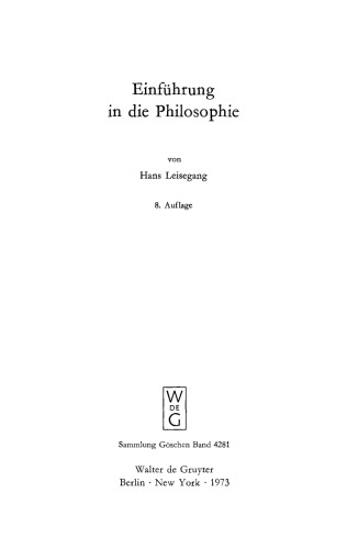 Einführung in die Philosophie