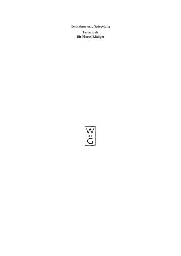 Teilnahme und Spiegelung: Festschrift für Horst Rüdiger