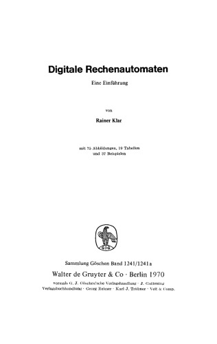 Digitale Rechenautomaten: Eine Einführung