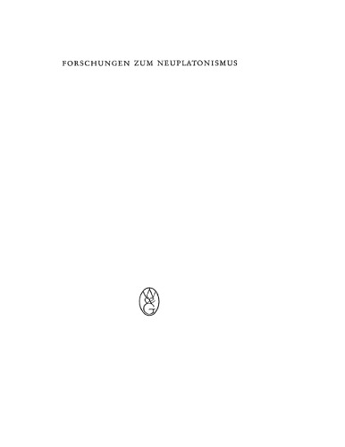 Forschungen zum Neuplatonismus