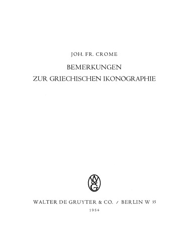 Bemerkungen zur griechischen Ikonographie