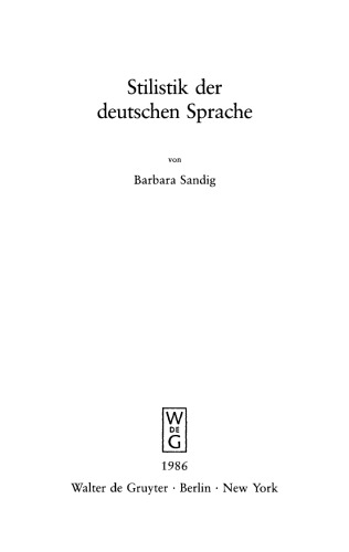Stilistik der deutschen Sprache