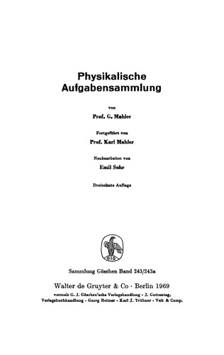 Physikalische Aufgabensammlung