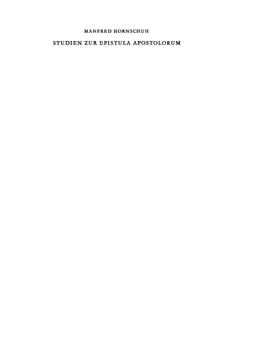 Studien zur Epistula Apostolorum