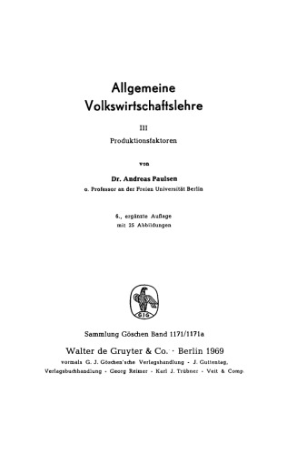Allgemeine Volkswirtschaftslehre: Band 3 Produktionsfaktoren