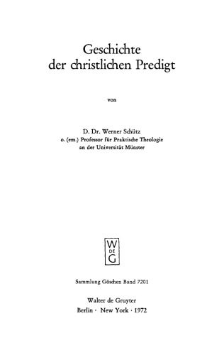 Geschichte der christlichen Predigt