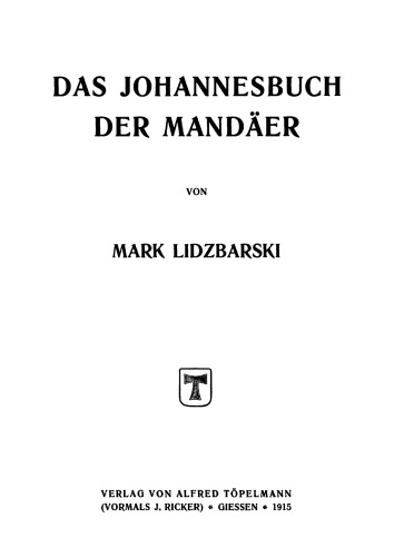 Das Johannesbuch der Mandäer