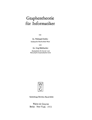 Graphentheorie für Informatiker