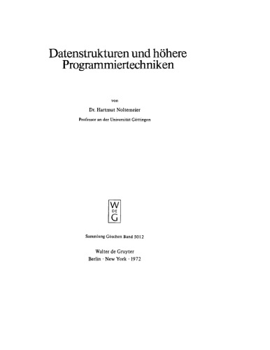 Datenstrukturen und höhere Programmiertechniken