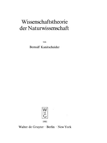 Wissenschaftstheorie der Naturwissenschaft