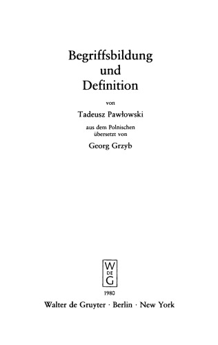 Begriffsbildung und Definition