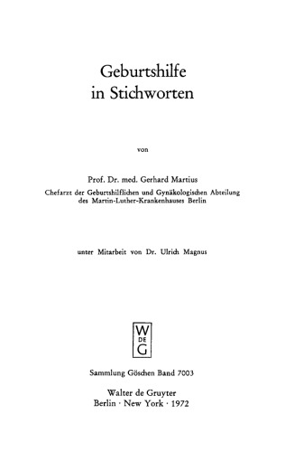 Geburtshilfe in Stichworten