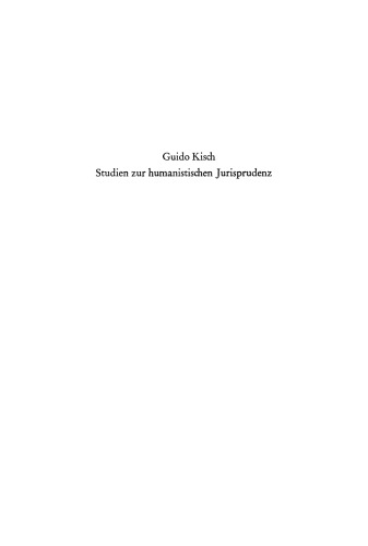Studien zur humanistischen Jurisprudenz