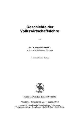 Geschichte der Volkswirtschaftslehre