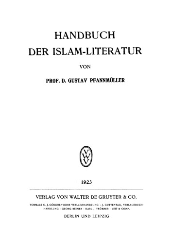 Handbuch der Islam-Literatur